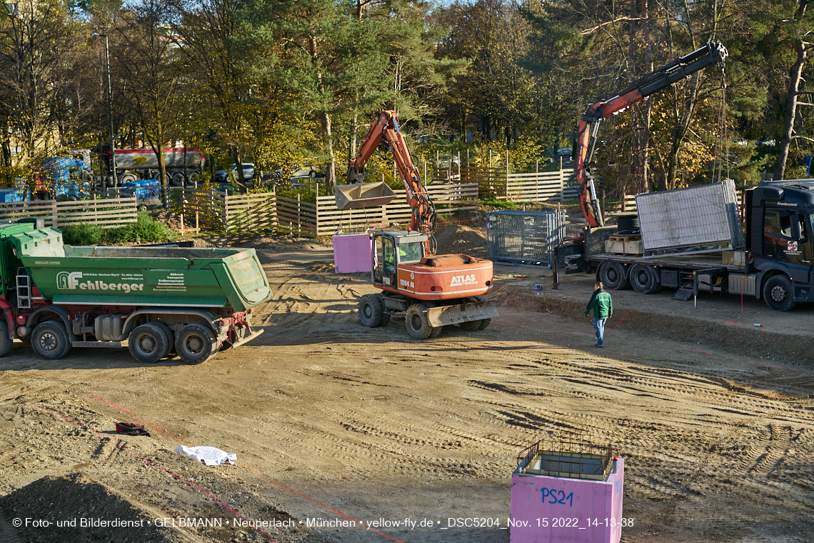 15.11.2022 - Baustelle an der Quiddestraße Haus für Kinder in Neuperlach